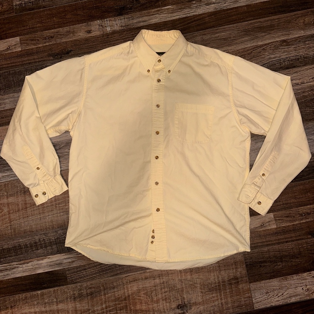 Eddie Bauer Men's Light Yellow Button-Down Shirt